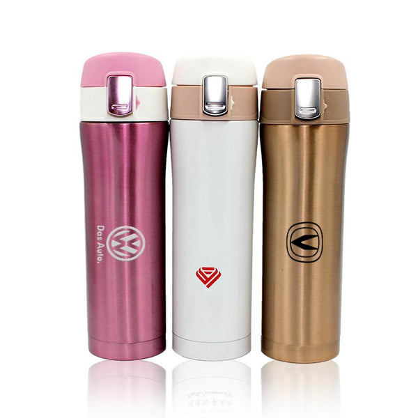 Insulated Drinking Bottle With Push Button Flip Cap