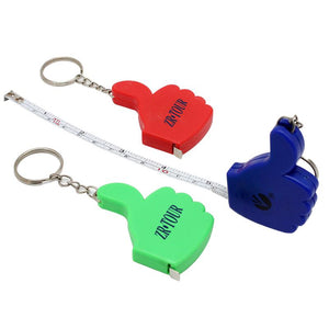 Thumbs Up Keychain With Tape Measure