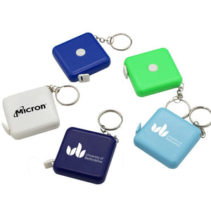 Square Keychain With Tape Measure