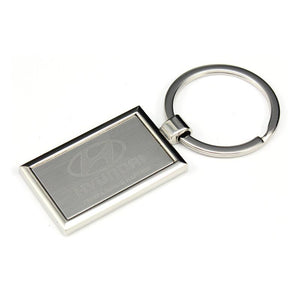 Metal Keychain With Rectangle Design