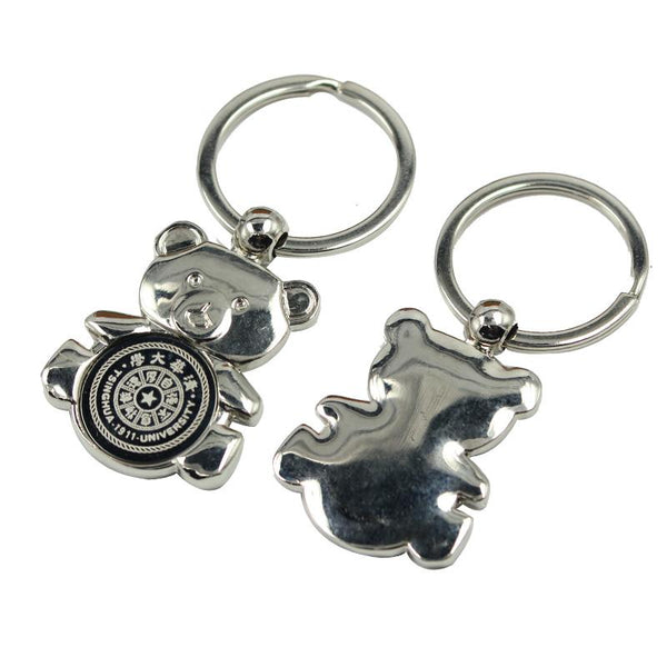 Zinc Alloy Teddy Bear Keychain