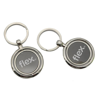 Round Zinc Alloy Keychain With Rotating Plate