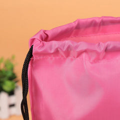 Nylon Drawstring Backpack With Zip Compartment