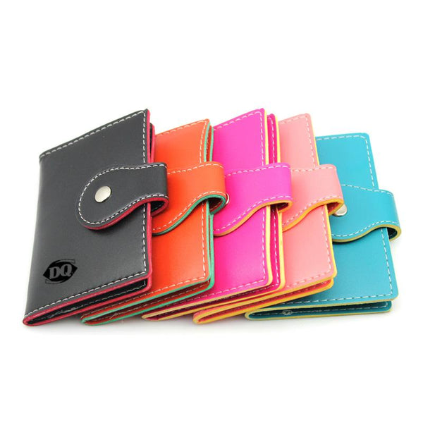 Book-Style Pu Leather Name Card Organiser With Contrast Stitching