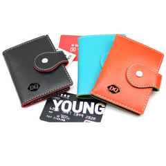 Book-Style Pu Leather Name Card Organiser With Contrast Stitching