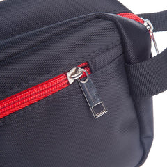 Black Nylon Travel Pouch With Coloured Zips