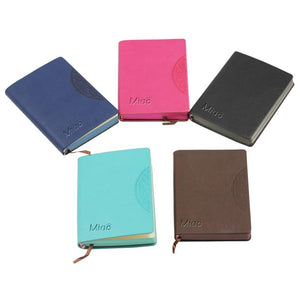 Mini Notebook With Embossed Flower Pattern On Pu Leather Cover