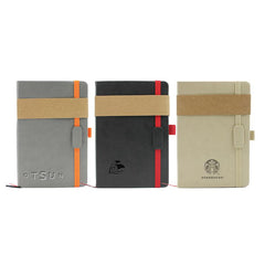 Business Notebook With Pu Leather Cover And Coloured Elastic Band Closure