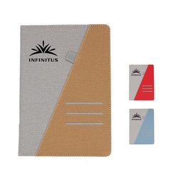 Hardcover Notebook with Pen and Card Holder on Cover