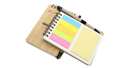 Notepad Set With Spiral-Bound Bamboo Cover