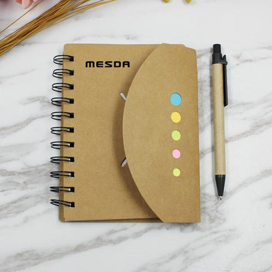 Notebook With Kraft Paper Cover And Curved Flap Closure