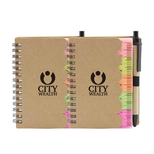 Notebook Set With Scallop Edge Kraft Paper Cover