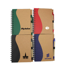 Spiral-Bound Notebook With Wavy Design
