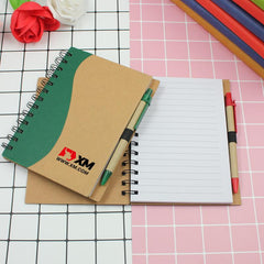 Spiral-Bound Notebook With Wavy Design