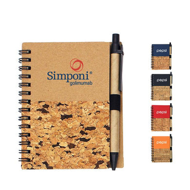 Spiral-bound Notebook with Wood Grain Design