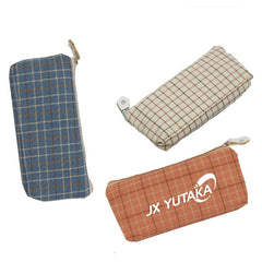 Zippered Pouch With Checkered Design