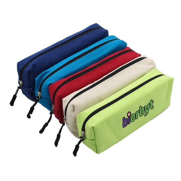 Large Rectangular Zippered Canvas Pencil Case