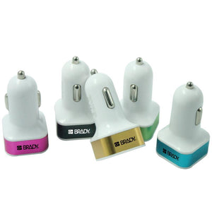 Dual-Port Car Charger With Coloured Metal Edge