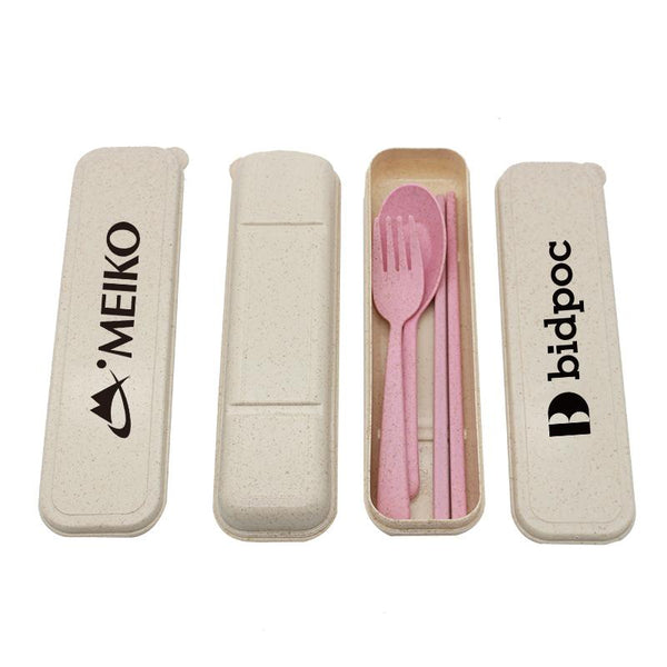 3-Piece Wheat Fibre Cutlery Set In Case