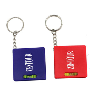 Square Keychain With Spirit Level And Retractable Tape Measure