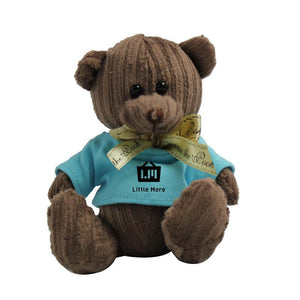 16cm Teddy Bear Plush Toy With Vertical Striped Fur