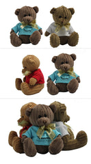 16cm Teddy Bear Plush Toy With Vertical Striped Fur