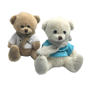 16cm Teddy Bear Plush Toy With Knitted Scarf