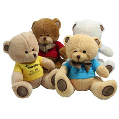 20cm Teddy Bear Plush Toy With Polka Dot Bow