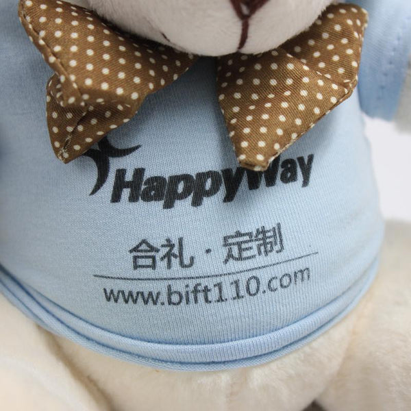 20cm Teddy Bear Plush Toy With Polka Dot Bow