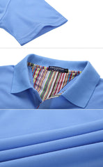 Short-Sleeved Polo Shirt With Striped Pattern