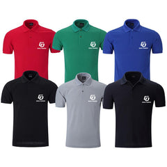 Short-Sleeved Polo Shirt With Thick Lapels And 2 Buttons