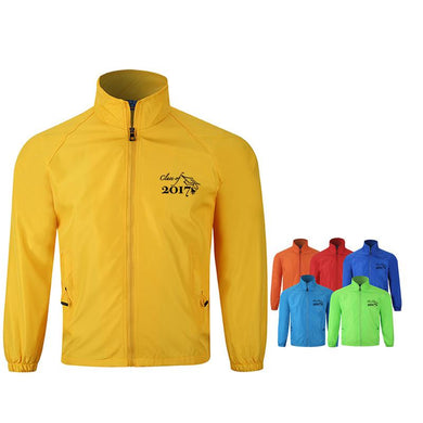 Zippered Long-Sleeved Windbreaker