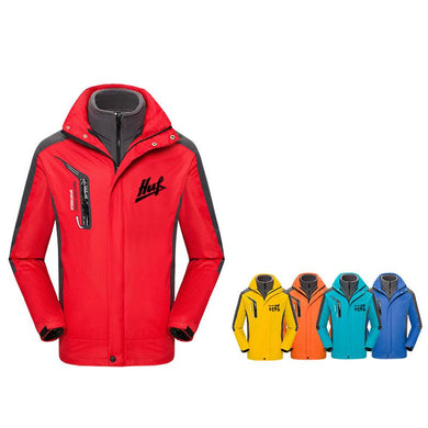Zippered Long-Sleeved Waterproof Jacket With Removable Lining