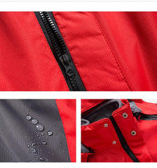 Zippered Long-Sleeved Waterproof Jacket With Removable Lining