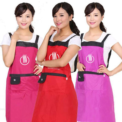 Water-Resistant Apron With Black Shoulder Straps And 2 Front Pockets