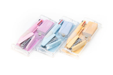 4pc Stapler Stationery Set with Button Case Stationery Set One Dollar Only