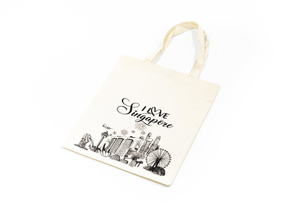 Fabric Tote Bag With Singapore Design