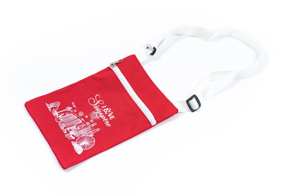 Fabric Sling Pouch With Singapore Design