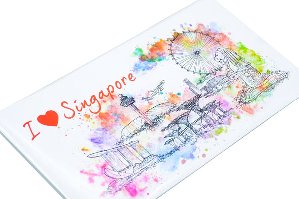 B4 Velcro File Folder With Singapore Skyline Watercolour Design