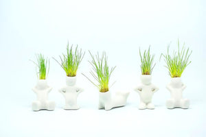 Ceramic Miniature Grass Man Plant